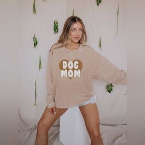 Dog Mom Corded Sweatshirt from Friday Saturday - Size Small